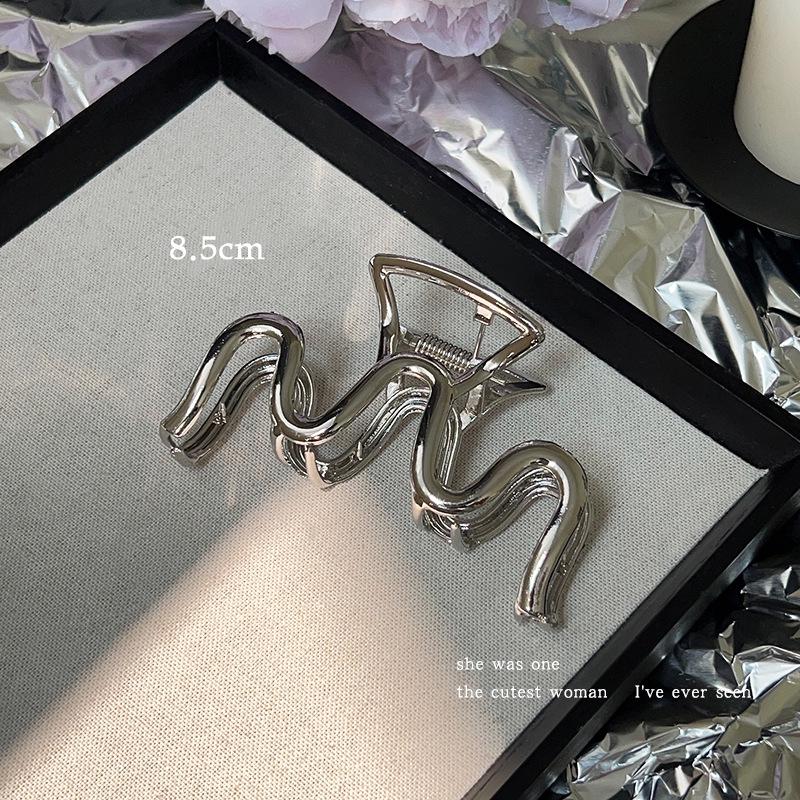 2024 Silver Shark Clip for Women - Large Metal Grip Hair Accessory