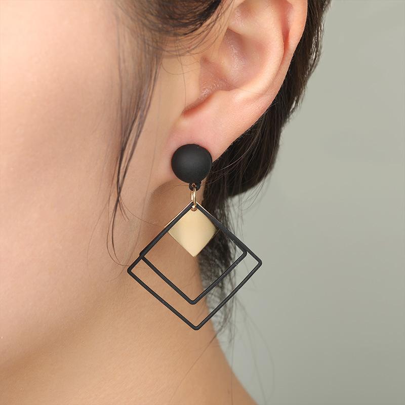 Jewelry Temperament Long Matte Pendant Earrings Korean Wild Sequins Geometric Earring Female Elegant Statement Earrings