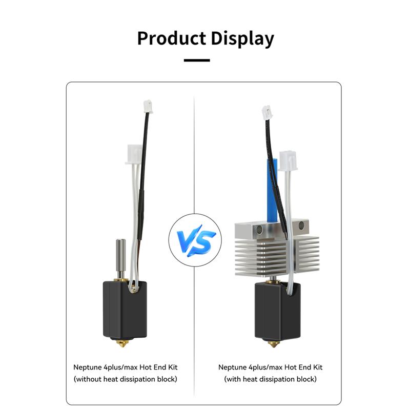 For Elegoo Neptune 4 Plus/Neptune 4 Max 3D Printer Print Head 24V 80W Hotend Kit Ceramic Heating Rod Extruder Head Nozzle