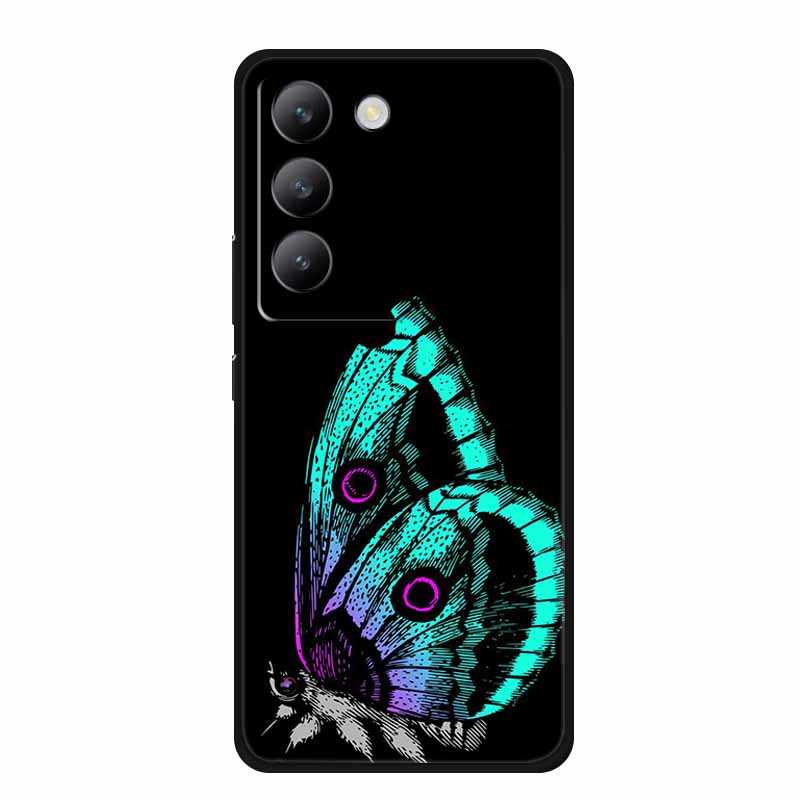 Für vivo V40 SE Hülle Luxus TPU Weiches Silikon Handy Rückabdeckung für vivo V40 SE 5G Schutz Stoßfest Blumen Mädchen Niedlich Hülle