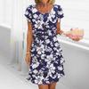 Women Loose Holiday Ruffles Befree Short Sleeve Midi Dress Large Big Summer Midi Floral Casual Dresses