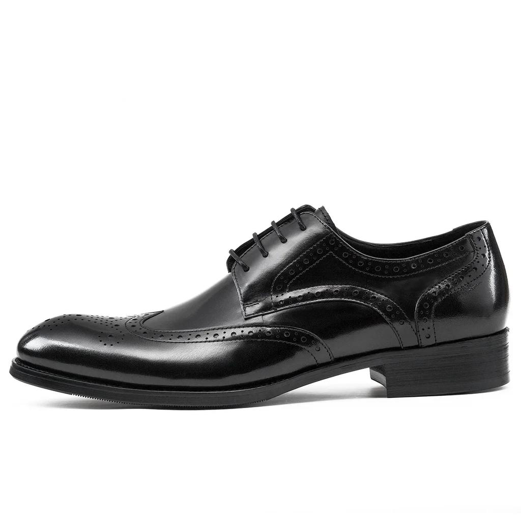 Fashion 2024 New Cowhide Block Carved Men's Shoes Genuine Leather British Men's Shoes Vintage Classic Dress Shoes Handmade High Quality