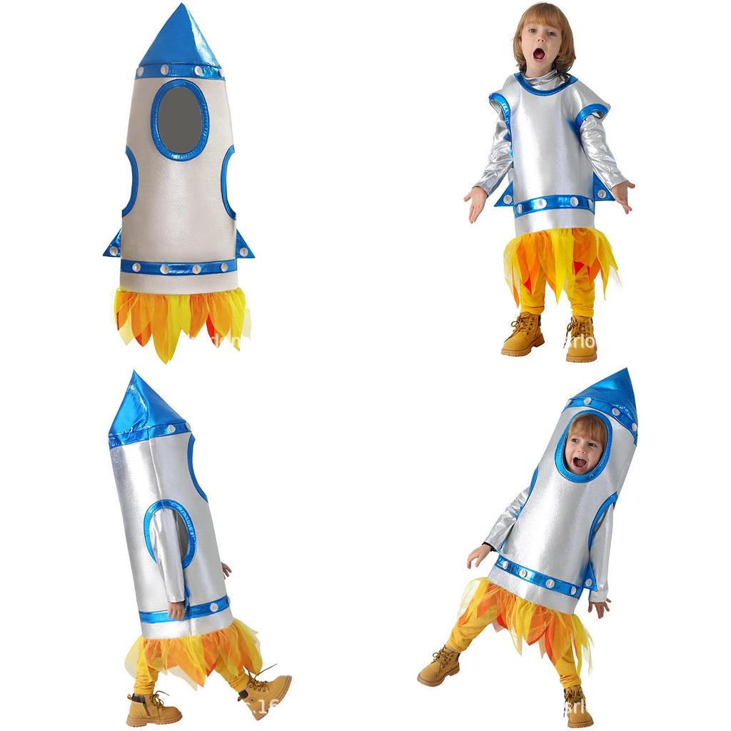 Dm0181 Children's Rocket Cosplay Space Stage Costume Astronaut Outfit For Kindergarten Performance Cute And Colorful