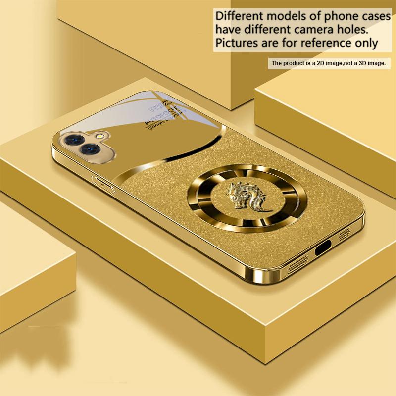 Brilliant golden ring For Samsung A 01 52S A04 A05S A10 A12 A13 22 23 24 36 42 M02 Note 10 20Ultra 8 9 Golden glass phone case