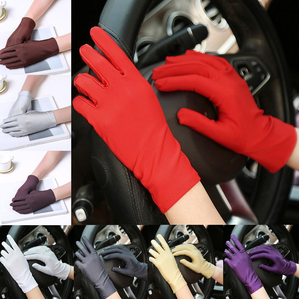 1pair Luxurious Display Gloves Elegant Brown Ceremony Mittens Sunscreen Mittens for Ceremonial Etiquette