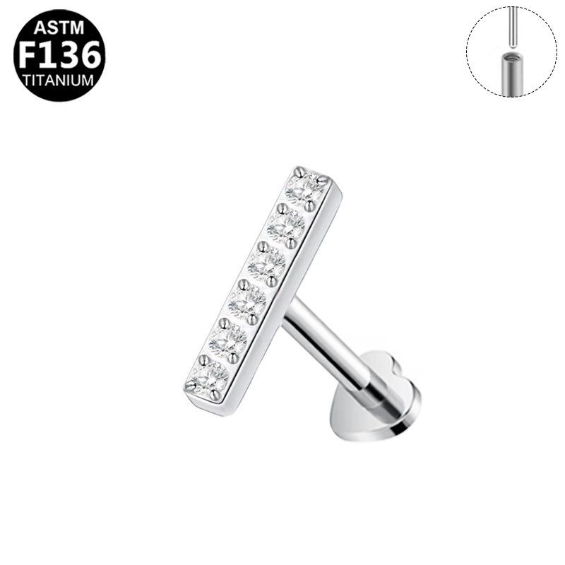 F136 Titanium Zirconia Lip & Ear Cartilage Stud