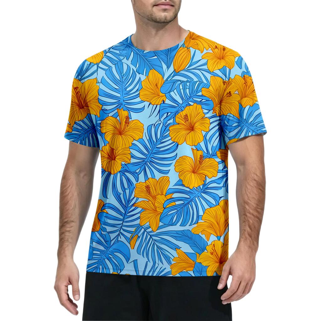 T-shirt à manches courtes à séchage rapide pour homme - Haut athlétique léger anti-UV pour la pêche en extérieur et les activités de gym