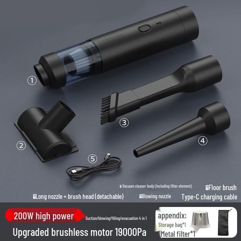 Cordless Car Vacuum Cleaner - Handheld, Dual Suction & Blow, Pet Hair Remover