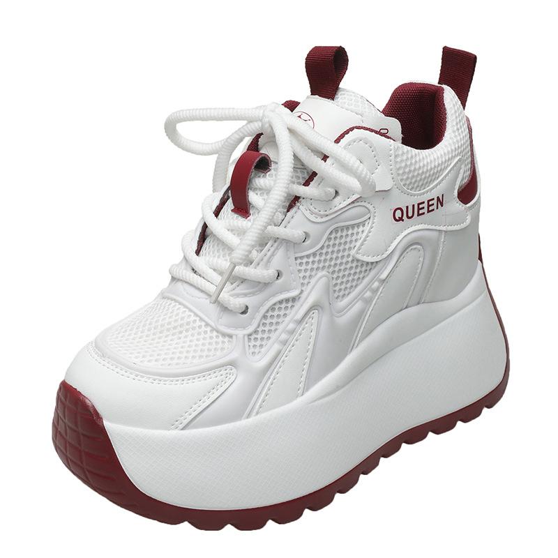 Kleine Damenschuhe Frühling neue Mode lässig Mesh atmungsaktiv Innenhöhe erhöhen Damenschuhe