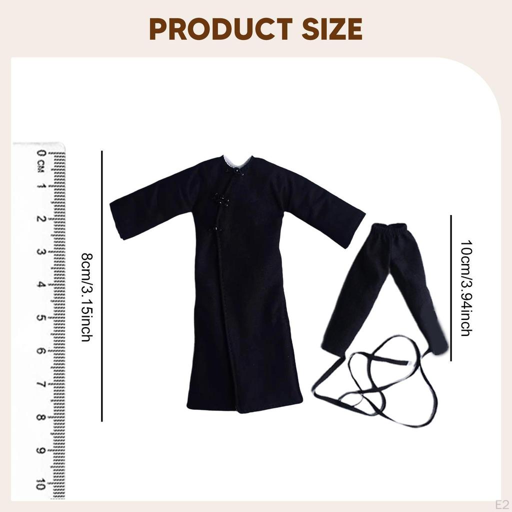 1/12 Action Figure Clothes Coat and Pants Mini Doll Model Costume Length Jacket for 6" Male