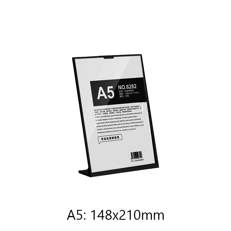 Acrylic Table Card Display Board A4 A5 A6 L-Shaped Table Sign Price Card Billboard Stand Picture Poster Art Display Frame Empty