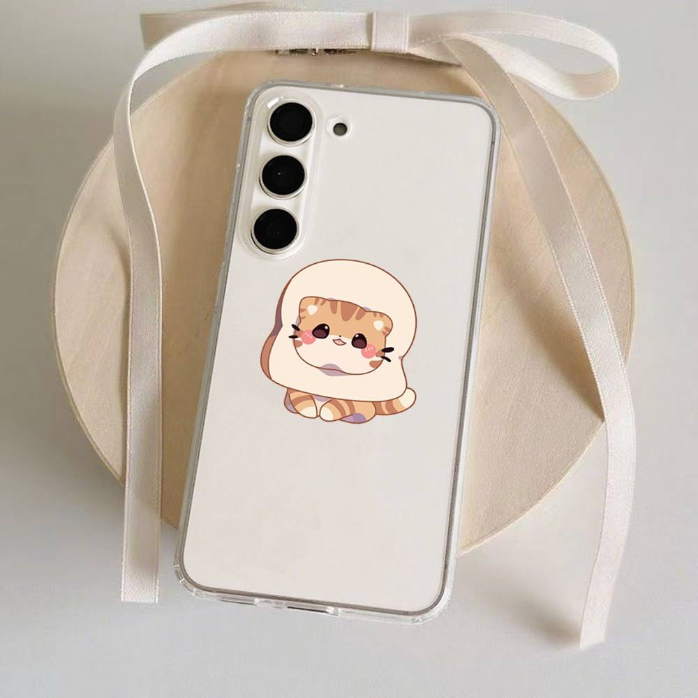 Cartoon Cat Phone Case For Samsung Galaxy S21 S22 S23 S24 S25ULTRA FE Ultra Plus5G A52S Transparent Cover