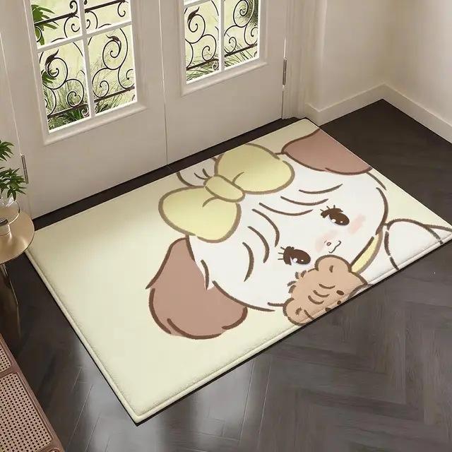 Cute Cartoon Bear Bunny Cat Rectangle Carpet Kawaii Animal Kids Room Home Decor Mat Non Slip Floor Rug Entryway Doormat