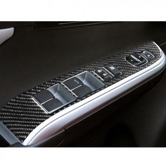 Carbon Fiber Interior Front Window Control Cover Trim For Toyota Camry 2012-2014