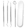 Stainless Steel Dental Tools Set: Oral Endoscope, Probe, Toothpick, Cavity Cleaner, Stain & Tartar Remover.