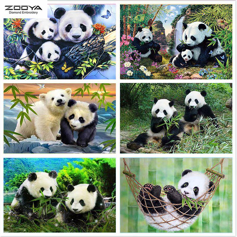 

ZOOYA DIY Полный дрель Алмазная картина Животное Панда Искусство Вышивка Крестом Мозаика Домашний Декор Подарок