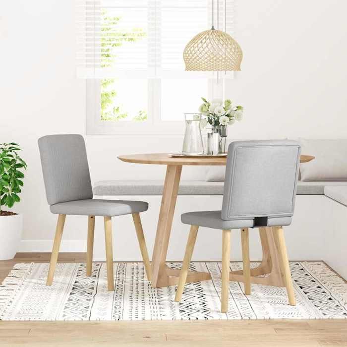 VidaXL Dining Chairs Set of 2 Cloud Grey Fabric 4101206