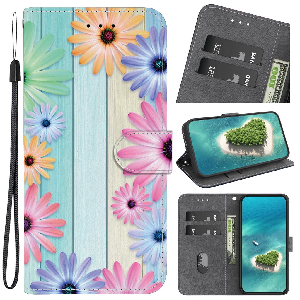 Custodia Portafoglio a Libro con Fantasia Margherita Gerbera in PU Pelle per iPhone Samsung Infinix TECNO OPPO Realme Blackview Google...per Oltre 900 Modelli di Telefono