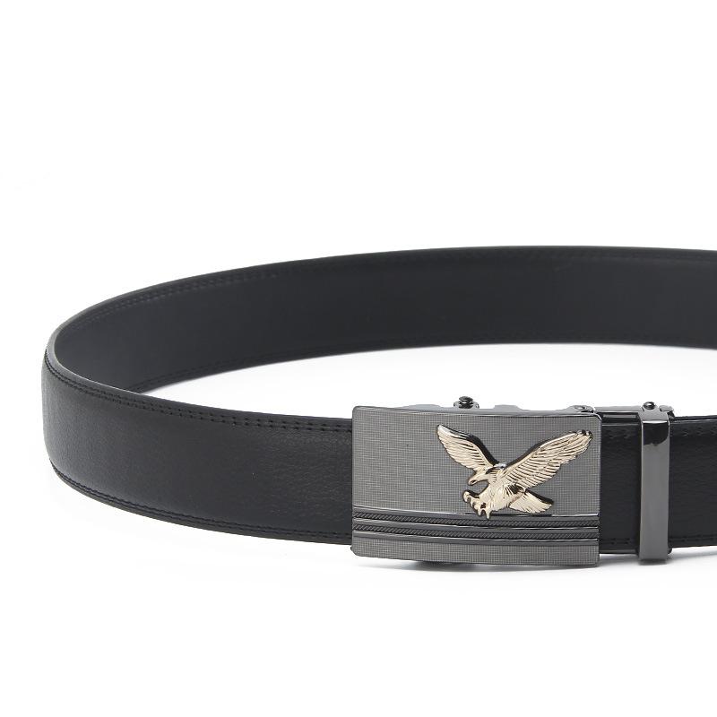 Men's Second Layer Cowhide Genuine Leather Automatic Buckle Belt Men's Youth Cowhide Business Casual Belt