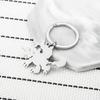 Fluffy Cat Stainless Steel Keychain Cute Cartoon Design Fashion Student Bag Pendant Practical Daily Keyring