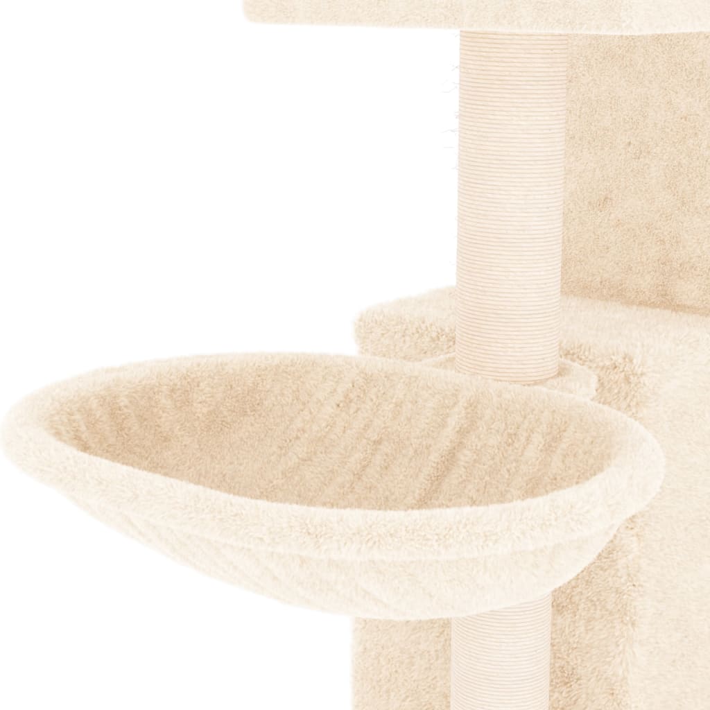 Cream Colored Cat Tree with Sisal Scratching Posts 83 Cm