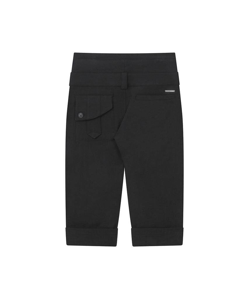MISEKI SEOUL Rolled Button Capri Pants Black
