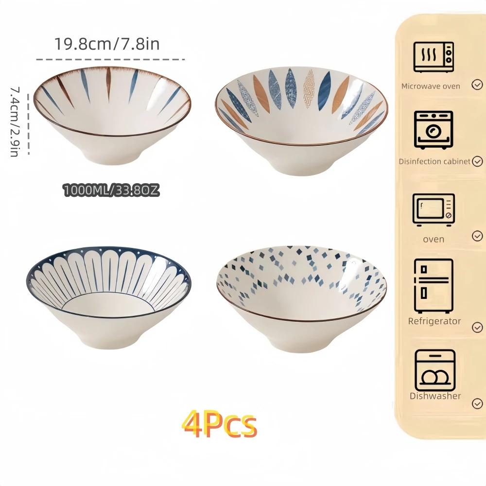 Japonská miska s uchem pro domácnost prémiový smysl ramenová miska 8 palcová velká závitová polévková mísa keramická nudlová mísa speciální velká mísa