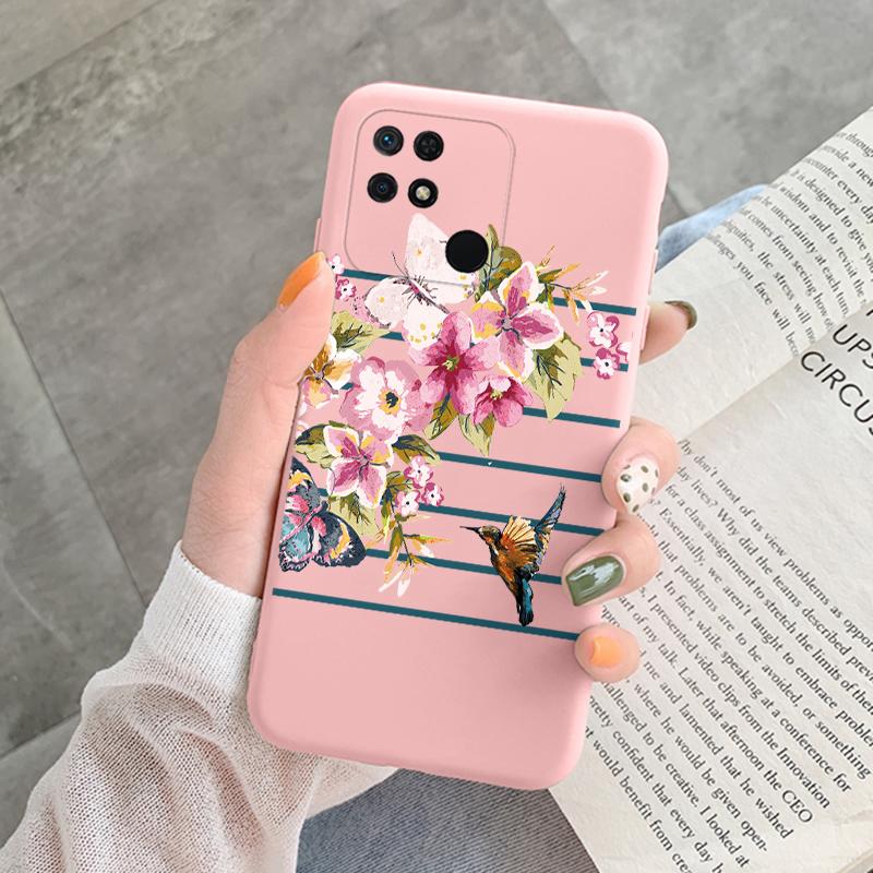 Für Redmi 10C 10 C 10A Hülle Funda Vintage Blumen Blätter Schutzhülle Weiche Capa Für Xiaomi Redmi 10C 13C 14C Bumper Case