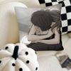 Anime Tears On A Withered Flower Pillow Case Fashion Square Pillowcase Bedroom Sofa Room Ins Decoration Leisure