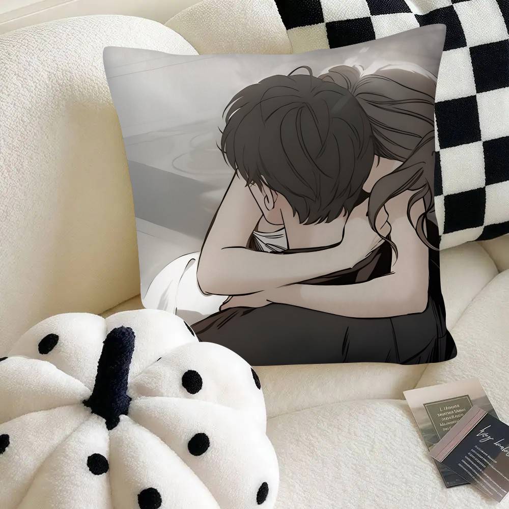 Anime Tears On A Withered Flower Pillow Case Fashion Square Pillowcase Bedroom Sofa Room Ins Decoration Leisure