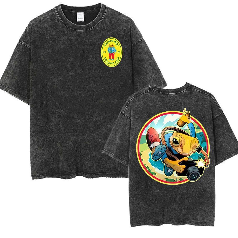 Wholesale Rap Bad Bunny DTMF World Tour Oversized Tshirt for Men Luxurious Fashionable Retro Washed Hiphop Pure Cotton Tshirt