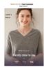 Women's Cashmere V-Neck Raglan Sweater - Short Sleeve, Solid Color, Autumn/Winter Thin Knit T-Shirt