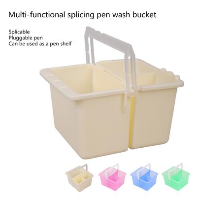 Multifunctional Paint Brush Basin Plastic Paint Brush Washer Brush Washing Bucket for Watercolor Oil Painting Brush