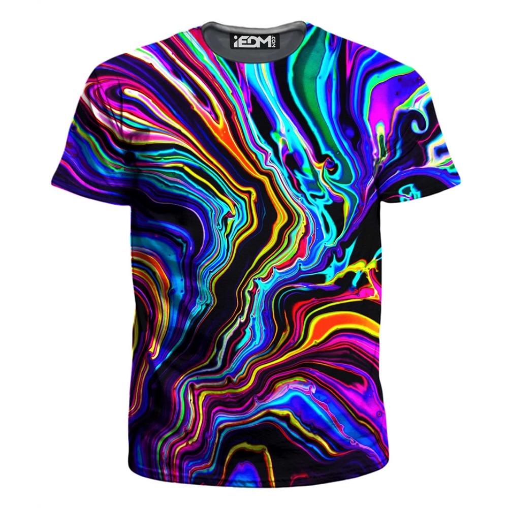 Men's T-Shirts 3D Print Colorful Pattern Round Neck T-Shirts Casual for Men Women Tops