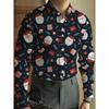Christmas Festival Theme Men's 3D Printed Formal Shirts Christmas Tree Santa Claus Graphic Long Sleeve Shirt Fashion Men's Shirt