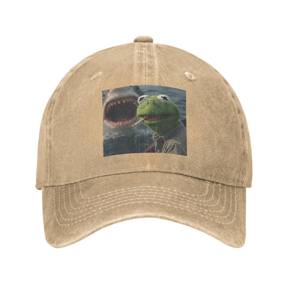 KKermit The Frog Smoking Meme Casual Baseball Cap For UnisexTeens Summer Hiking Fishing Streetwear Sun Visor Snapback Cap
