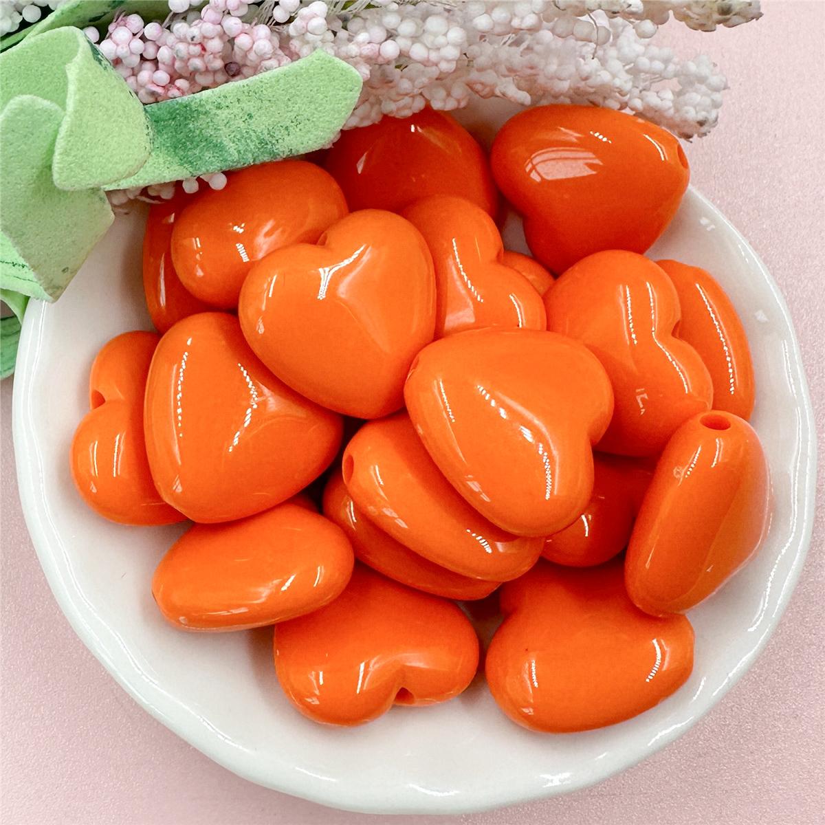 

Heart Beads for Necklace Earrings Making 20pcs/bag Fashion Acrylic Solid Color 18.8*17.2mm DIY Handmade Materials beads