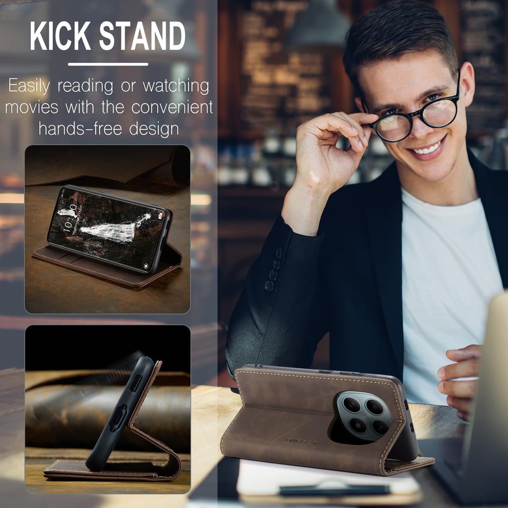 Luxury Retro Case for Xiaomi Redmi Note 15 5G Multiple Card Slots Stand Function Phone Cover for Note 15 5G Leather Wallet