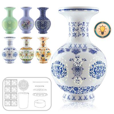 Lighted 3D Puzzle Vase 200 Pieces of Puzzle Vase Decorative Vase