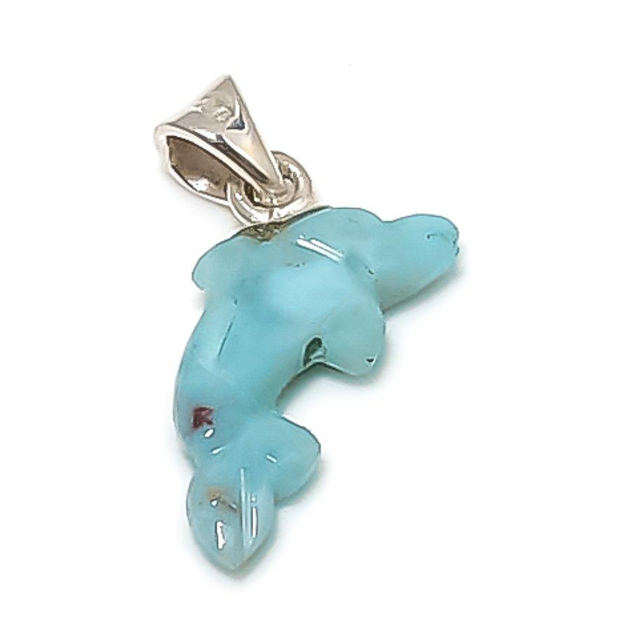 

Natural Larimar Gemstone Handmade 925 Sterling Silver Jewelry Pendant 0.63 S0o30