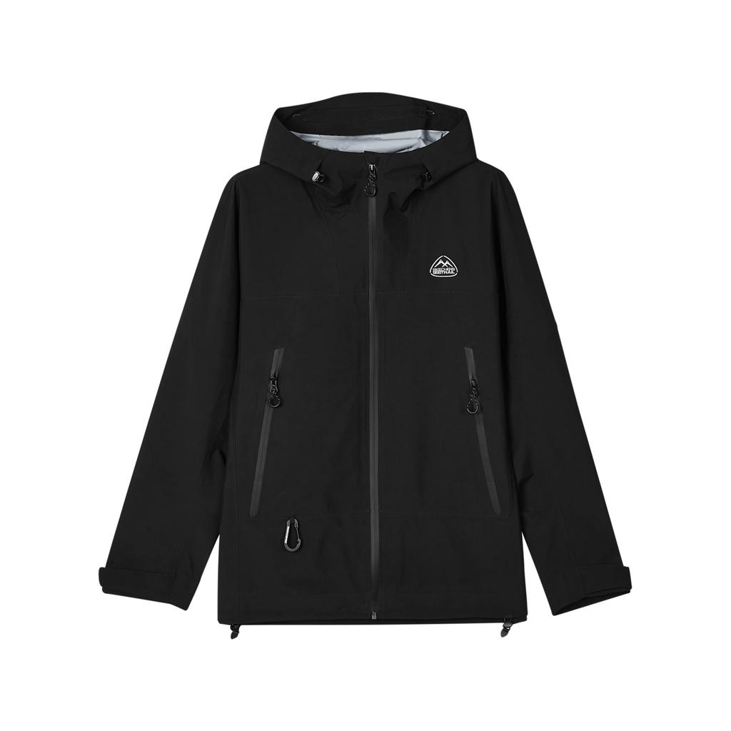 Skechers Minimalist Letter Comfortable Casual Hooded Waterproof Windproof Sun Protection UPF50+ Jacket Unisex Jacket Carbon-Black L424U189-0018