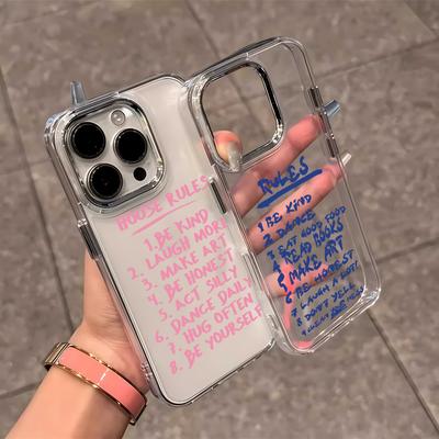 Husă Telefon Stil coreean CASA REGULI Pentru Telefon 17 16 15 14 13 12 11 Pro Max 17 Air 16 Plus Transparent Silicon Moale Husă