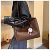 Faux Leather Tote Bag for Women Large Capacity Shoulder Handbag