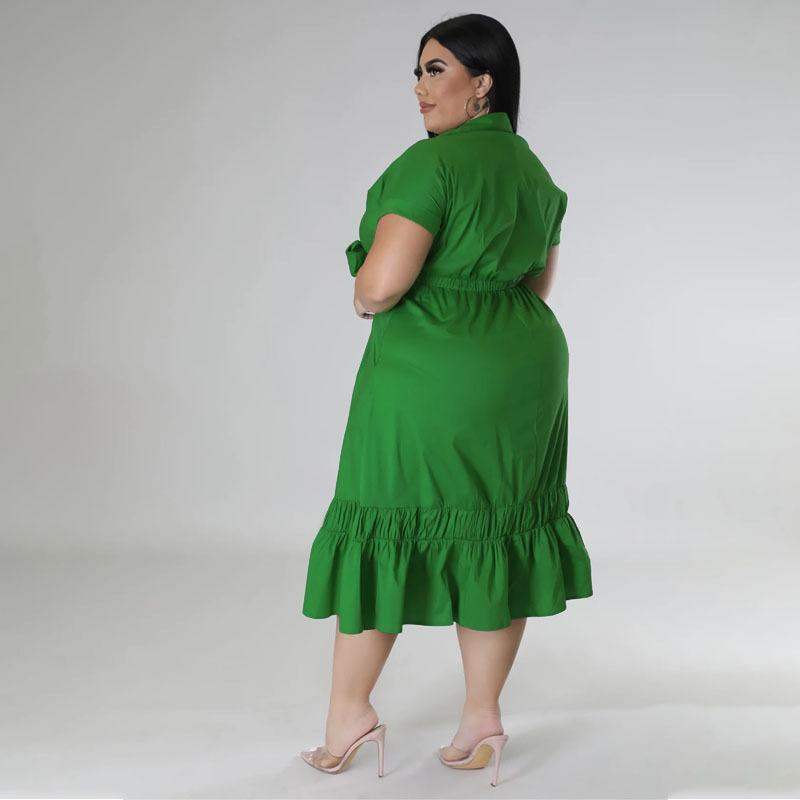 Dámský top poloviční kardigan s klopami v plné barvě nadměrné velikosti, stylové šaty s volánky na zavazování