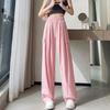 Women's Summer 2025 Ice Silk Nine-Point Pleated Wide Leg Cargo Pants