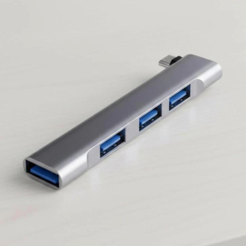 

USB 3.0 4Port Hub Splitter Type-C 60W Fast Charging Compact Plug Play Laptop PC MacBook Hub