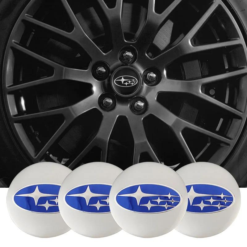 4 Stück 56mm Radnabenkappen Aufkleber für Subaru Forester Outback XV Impreza WRX BRZ Legacy Levorg STI etc. Legierung