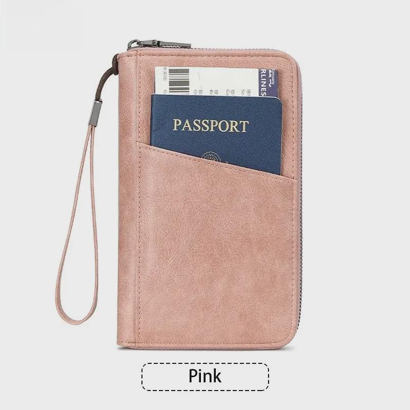 RFID Anti-Magnetic Passport Wallet with Zipper and Multifunctional Storage