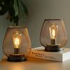 Freeshipping Birdcage Shape Table Lamp Cordless Battery Lamp Nordic Brown Decorative Indoor Light