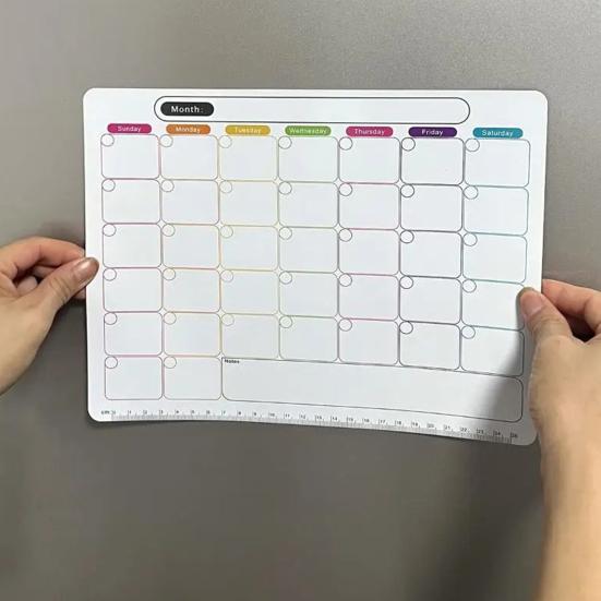 Manyetik Aylık Planlayıcı Pano Buzdolabı Mıknatısı Kuru Silinebilir Aylık Program Planlama Panosu Buzdolabı Takvimi Beyaz Tahta Dekorasyonu